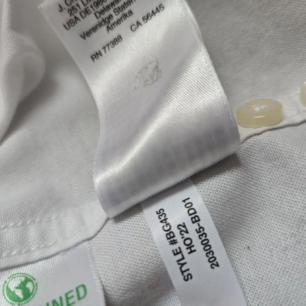 J Crew Broken In Oxford Shirt Mens XXLT XXL Tall White SS Organic Cotton